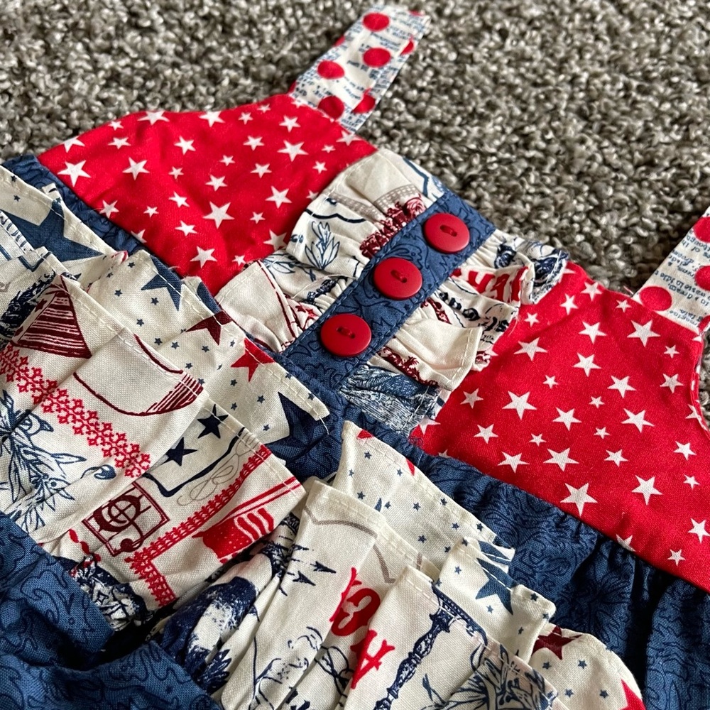 Red Star Print Dress by Ricrac & Ruffles - Picture 2 of 4